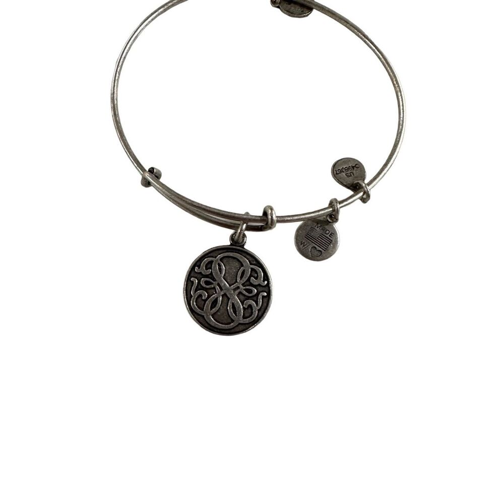 ALEX AND ANI Women’s Silver Energy Symbol Charm Bangle Bracelet
